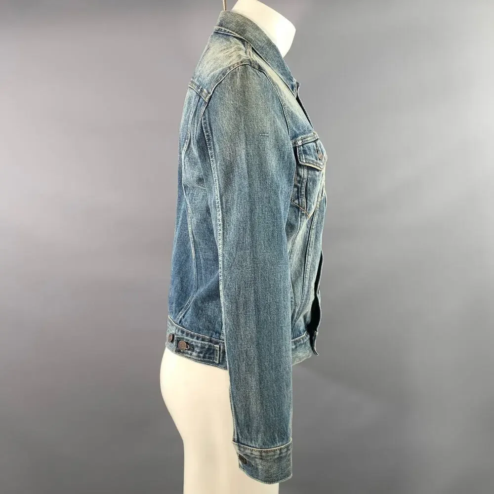 LEVI'S Size M Blue Light Blue Washed Cotton Trucker Jacket